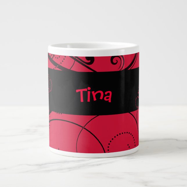 Grande Tasse Musique Jumbo rouge et noir (Devant)