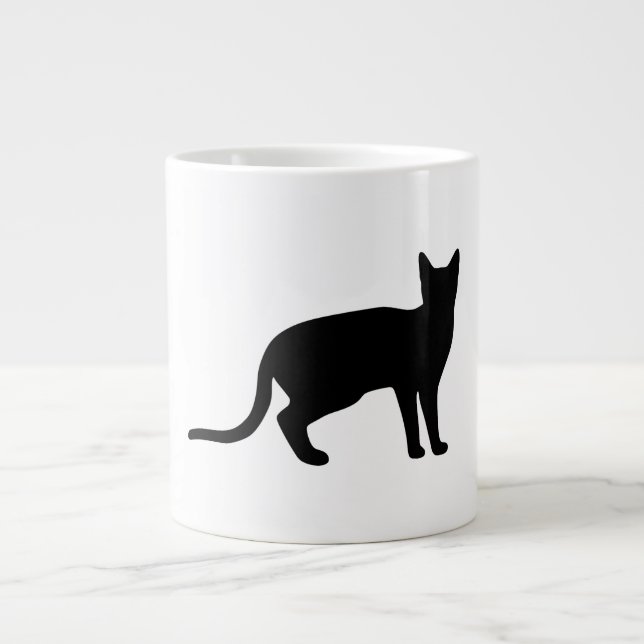 Grande Tasse Mystique de la Féline : Une Silhouette de Chat Élé (Devant)