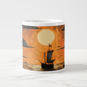 Grande Tasse Navire naviguant la nuit