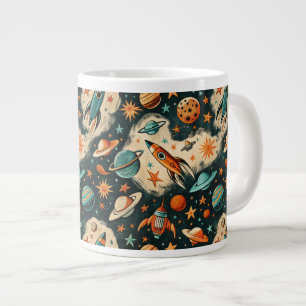 Grande Tasse Navires-fusée vintages pour engins spatiaux Motif 