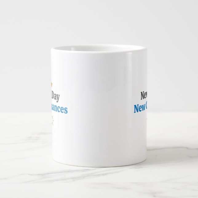 Grande Tasse New Day, New Chances" Minimalist  (Devant)