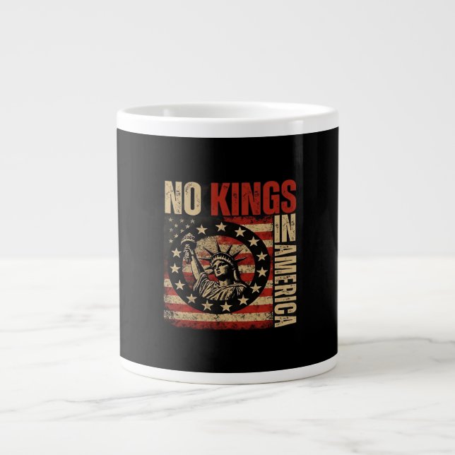 Grande Tasse No Kings In America Patriotic Grunge Classic Vinta (Devant)