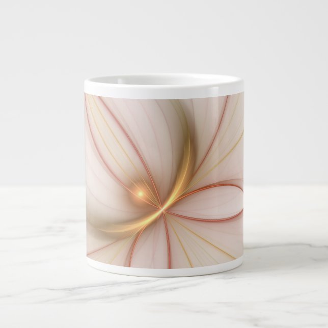 Grande Tasse Noble Cuivre Et Or Abstrait Art Fractal Moderne (Devant)