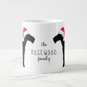 Grande Tasse Noël Airedale Terrier Chiens de Santa Hat Monogram