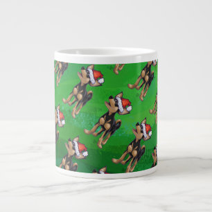 Grande Tasse Noël Chihuahua sur vert