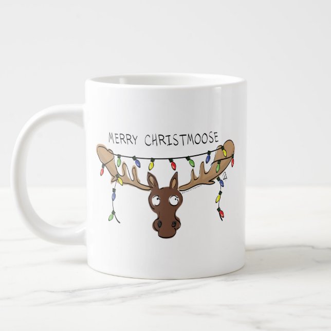 Grande Tasse Noël Moose Cute Amusant Animal de Noël (Gauche)