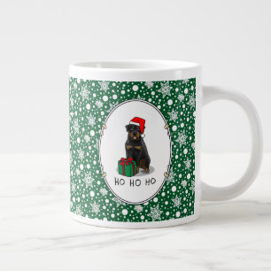 Grande Tasse Noël Père Noël Casquette Rottweiler Chien mignonne