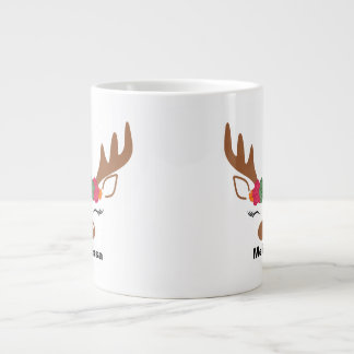 Grande Tasse Noël personnalisé rennes de Noël visage Noël