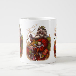 Grande Tasse Noël vintage, jouets en pipe Père Noël victorien