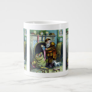 Grande Tasse Noël vintage, Le Père Noël, Bas avec jouets