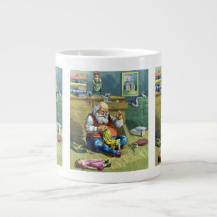 Grande Tasse Noël Vintage, Père Noël Fabriquant Des Poupées De 