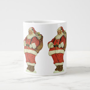 Grande Tasse Noël vintage, Père Noël victorien avec jouets