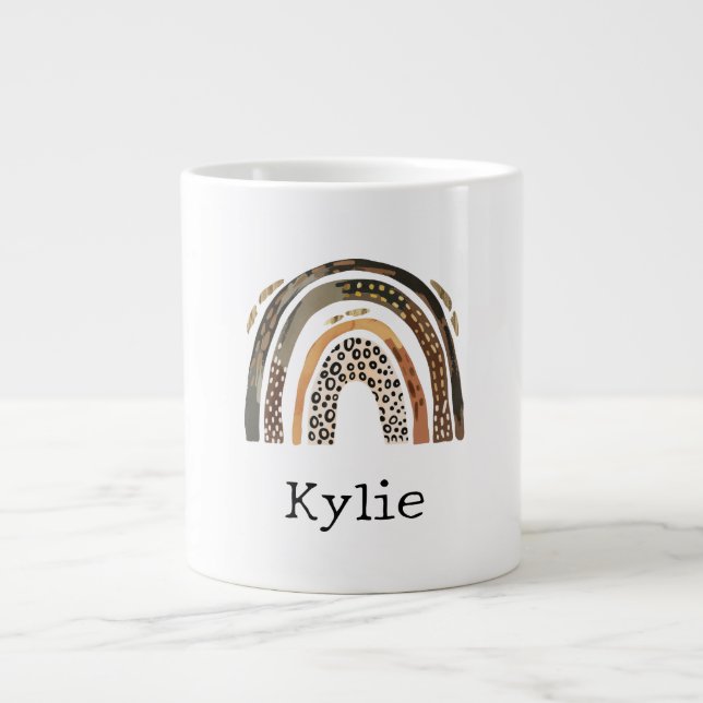 Grande Tasse Nom arc-en-ciel de l'Empreinte de léopard Gold Chi (Devant)
