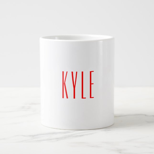 Grande Tasse Nom d'écriture classique professionnel rouge blanc (Devant)