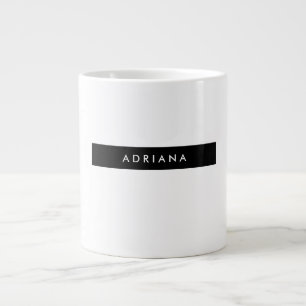 Grande Tasse Nom minimaliste professionnel noir blanc clair