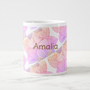 Grande Tasse Nom personnalisé Amalia "Sunset Bloom" Jumbo