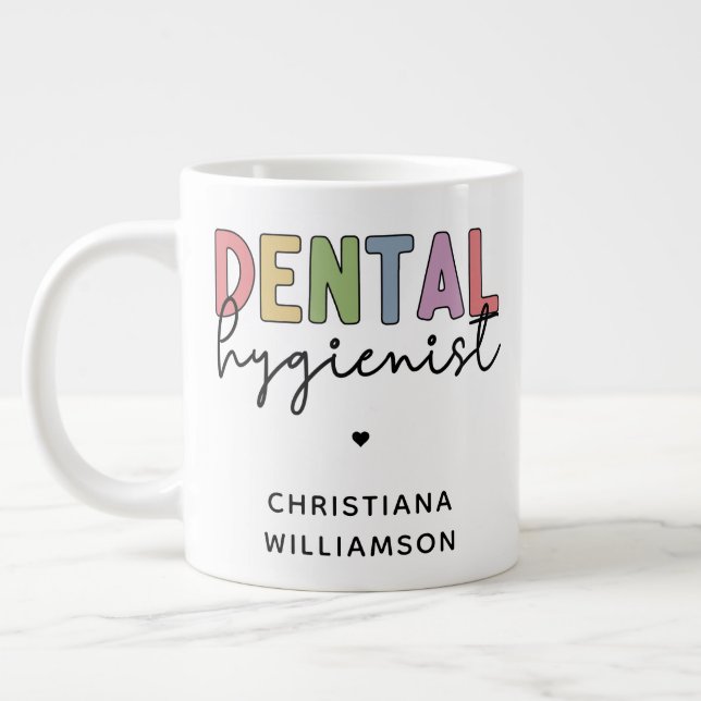 Grande Tasse Nom personnalisé Dental Hygienist RDH Cadeaux (Gauche)