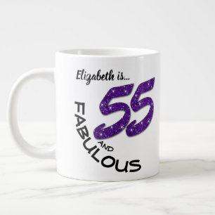 Grande Tasse Nom personnalisé Parties scintillant violette 55 a