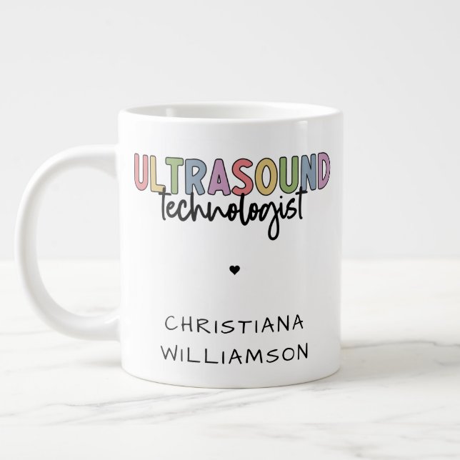 Grande Tasse Nom personnalisé Ultrasound Technologist Cadeaux (Gauche)