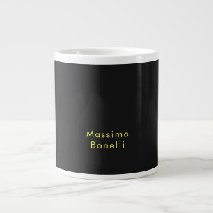 Grande Tasse Nom spécial élégant uni noir jaune