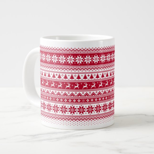 Grande Tasse Nordic - Scandinave Noël Jumbo MugV2 (Devant gauche)