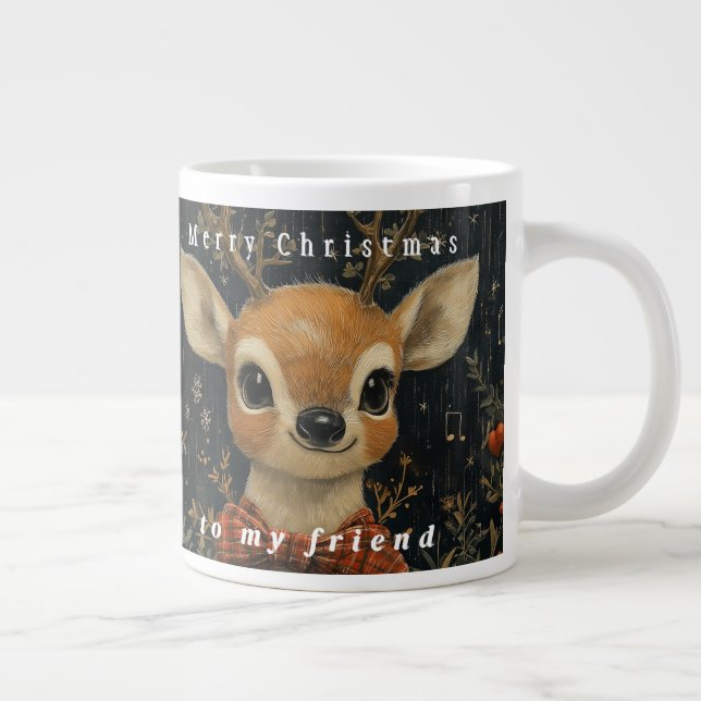 Grande Tasse Notes musicales de la Bow rouge de rennes adorable (Droite)