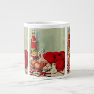 Grande Tasse Nourriture italienne vintage Tomates Oignons Poivr