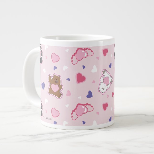 Grande Tasse Nous les ours nus - Valentine Hearts Motif (Devant gauche)