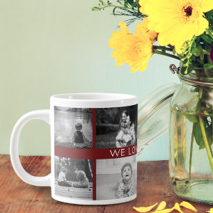 Grande Tasse Nous vous aimons grand-mère Collage photo N&B pers