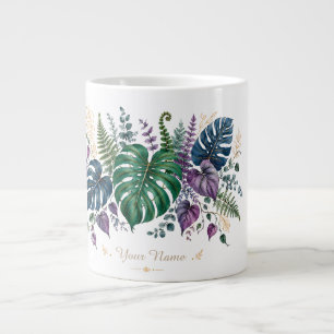 Grande Tasse Œuvre d'art botanique tropicale personnalisée avec