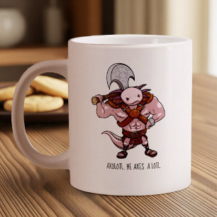 Grande Tasse Œuvre d'art d'un axolotl avec un guerrier gladiate