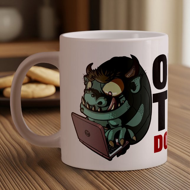 Grande Tasse Office Troll Ne Pas Se Nourrir ! Caricature Troll  (Créateur téléchargé)