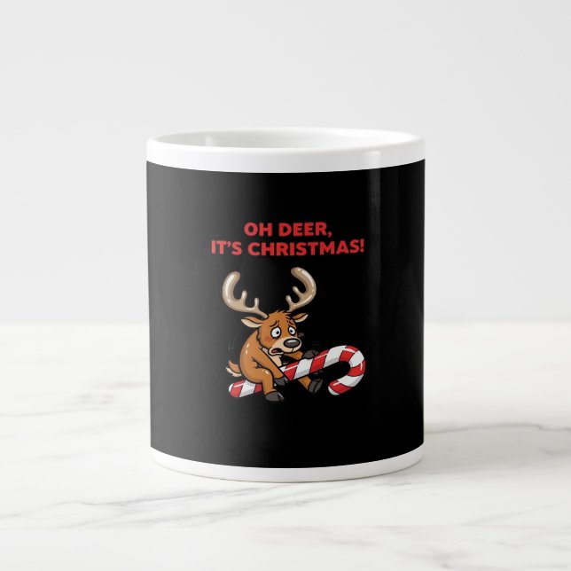 Grande Tasse Oh Deer Its Christmas Stressed Reindeer With Sweet (Devant)