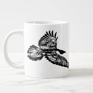 Grande Tasse Oiseau corbeau noir qui s'envole en vol