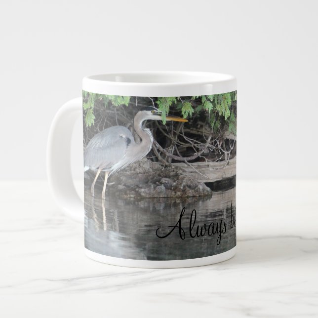Grande Tasse Oiseau de Heron gris (Devant gauche)
