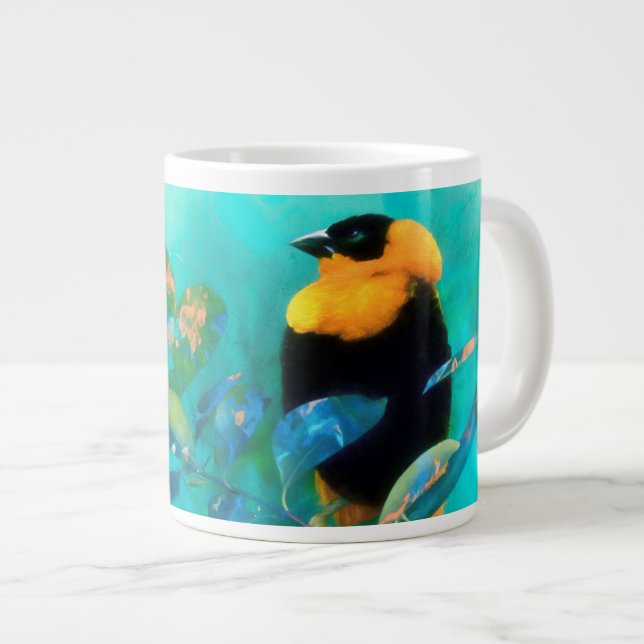Grande Tasse Oiseau exotique "CHANSON SUR LE VENT" 20 OZ. (Devant droit)
