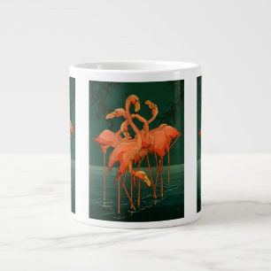 Grande Tasse Oiseaux sauvages vintages, Flamants roses roses tr