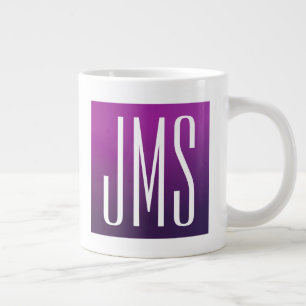 Grande Tasse Ombre Violet & Initiales ou autre Texte Blanc