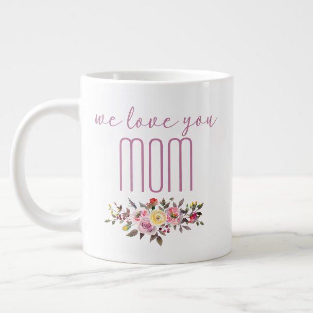 Grande Tasse On T'Aime Maman Pink Floral (Gauche)