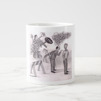 Grande Tasse One Man Angry Pointing a Finger at Another Man Sta