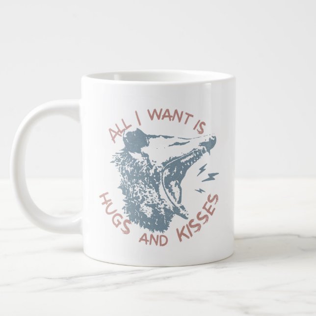 Grande Tasse Opossum Possum Souhaitant Aimer Drôle Mème Animal (Gauche)