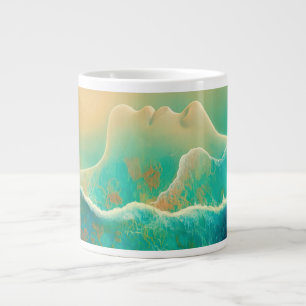 Grande Tasse "Où l'océan devient mémoire" - Vert bleu