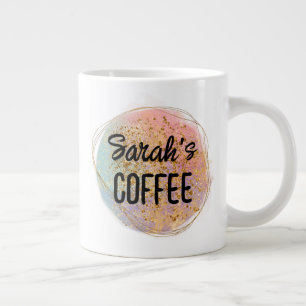 Grande Tasse Paillettes Abstraites Iridescentes Avec Nom