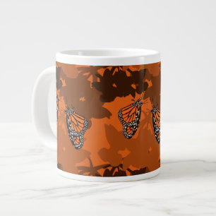 Grande Tasse Paire papillon de monarque de l'Orange foncé