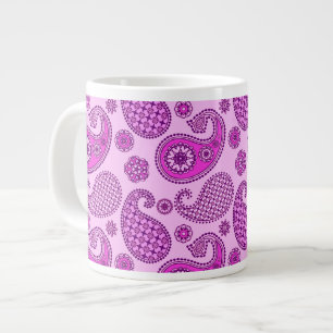 Grande Tasse Paisley motif, orchidée et améthyste violet