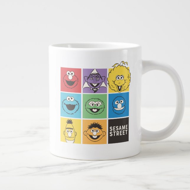 Grande Tasse Pal de rue Sésame | Blocs de couleurs (Droite)