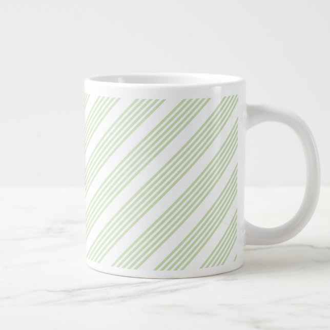 Grande Tasse Pale vert et blanc cinq bandes motif (Droite)