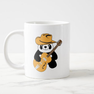 Grande Tasse Panda drôle avec guitare