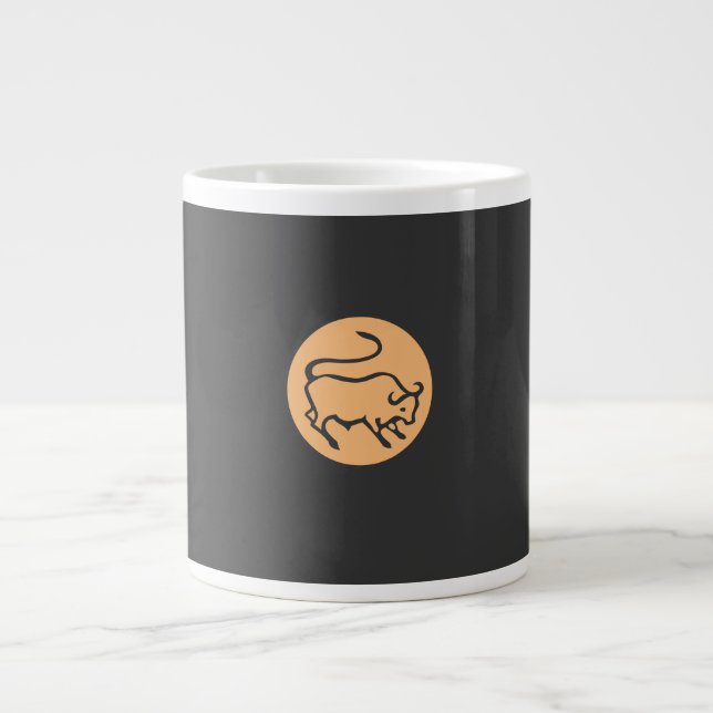 Grande Tasse Panneau Taurus Zodiac minimaliste moderne Plain él (Devant)