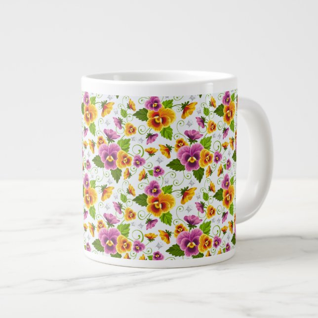 Grande Tasse Pansies (Devant droit)